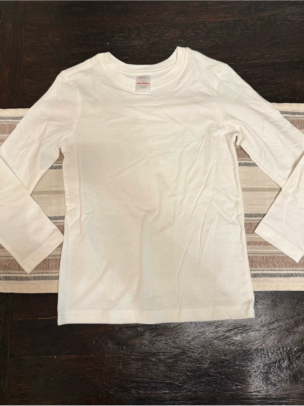 Hanna Andersson Bright Basics Layering Tee In Pima Cotton — White — Size US 6-7